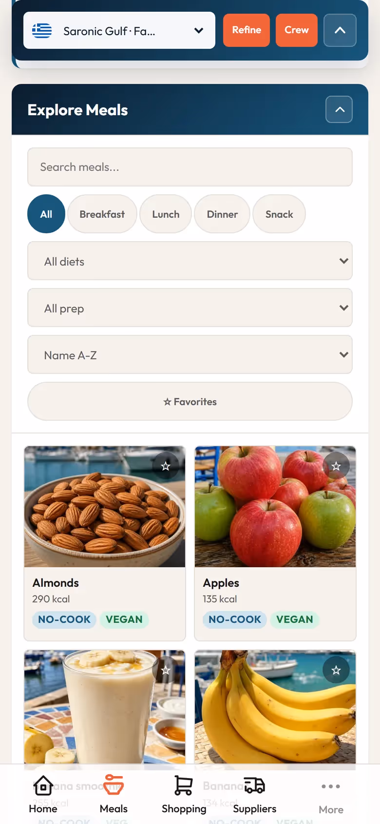 Browse meals before you commit